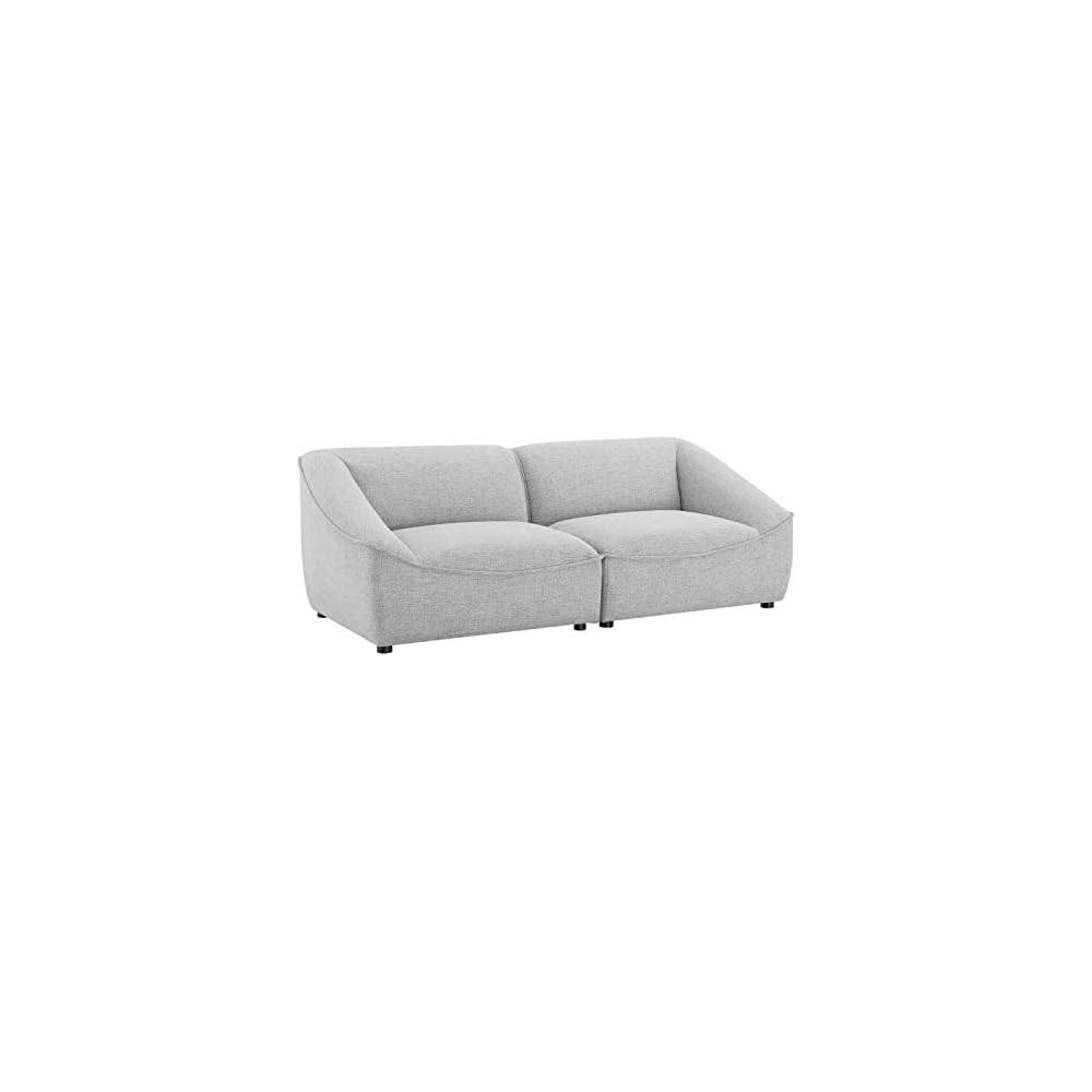 Modway Comprise Fabric Upholstered Sectional, Armchair, Light Gray