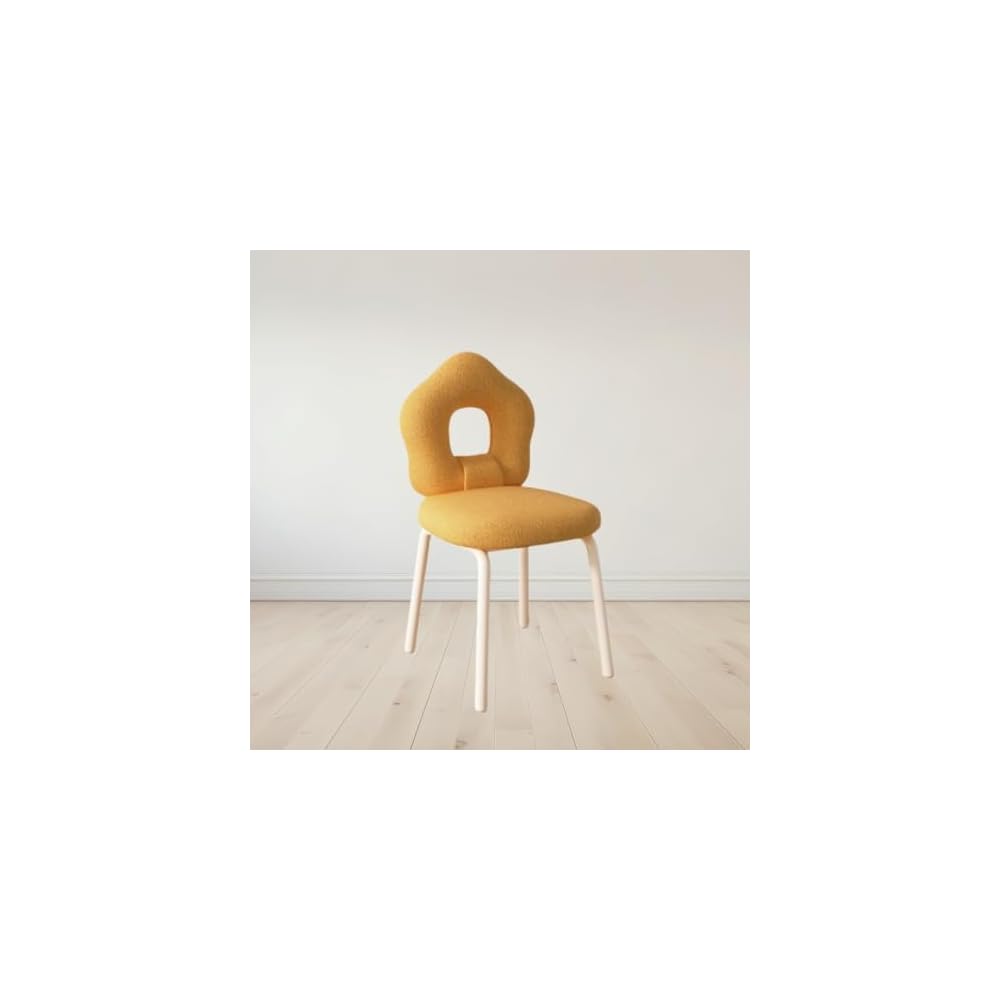 Swivel Vanity Chair with Star Backrest - Stylish Makeup Chair & Ottoman for Living Room/Dressing Room - Space-Saving Rotating Pink Dining Chair