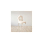 Swivel Vanity Chair with Star Backrest - Stylish Makeup Chair & Ottoman for Living Room/Dressing Room - Space-Saving Rotating Pink Dining Chair