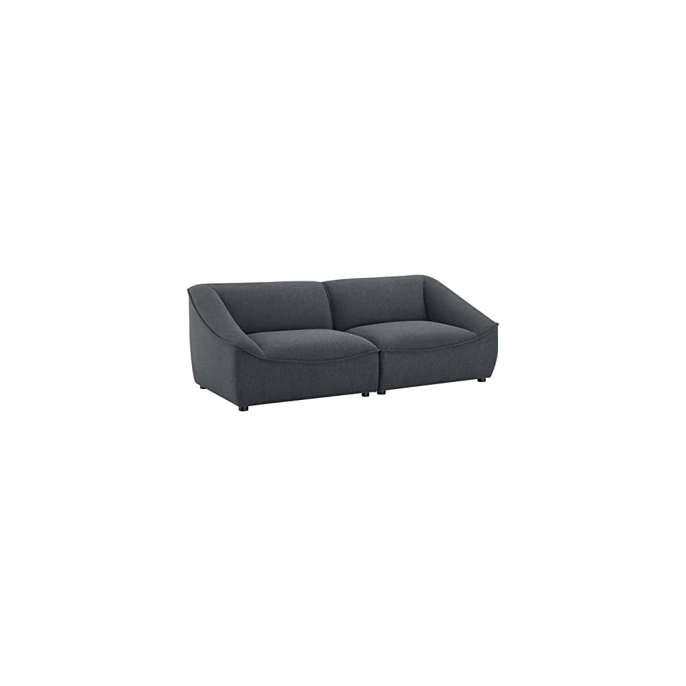 Modway Comprise Fabric Upholstered Sectional, Armchair, Light Gray