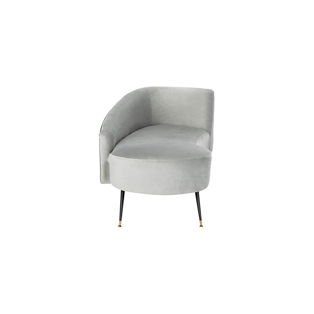 Safavieh Home Evangeline Glam Grey Velvet and Black Parisian Settee Loveseat