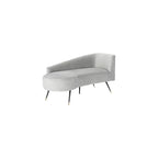Safavieh Home Evangeline Glam Grey Velvet and Black Parisian Settee Loveseat