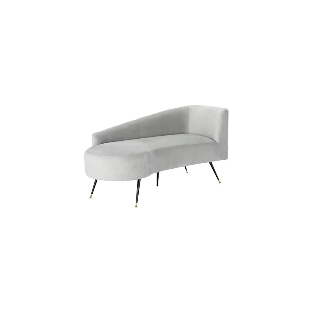 Safavieh Home Evangeline Glam Grey Velvet and Black Parisian Settee Loveseat