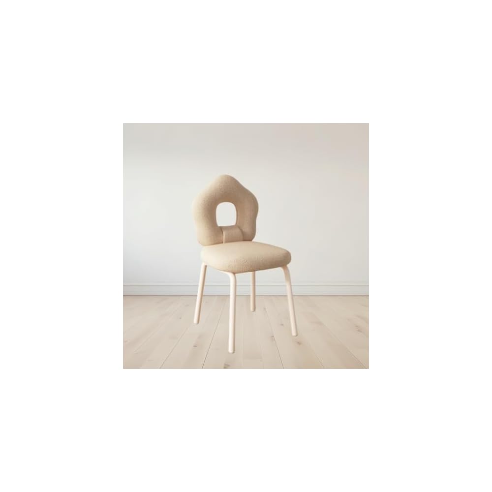 Swivel Vanity Chair with Star Backrest - Stylish Makeup Chair & Ottoman for Living Room/Dressing Room - Space-Saving Rotating Pink Dining Chair