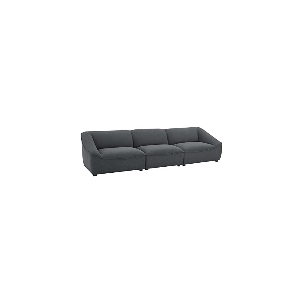 Modway Comprise Fabric Upholstered Sectional, Armchair, Light Gray