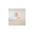 Swivel Vanity Chair with Star Backrest - Stylish Makeup Chair & Ottoman for Living Room/Dressing Room - Space-Saving Rotating Pink Dining Chair