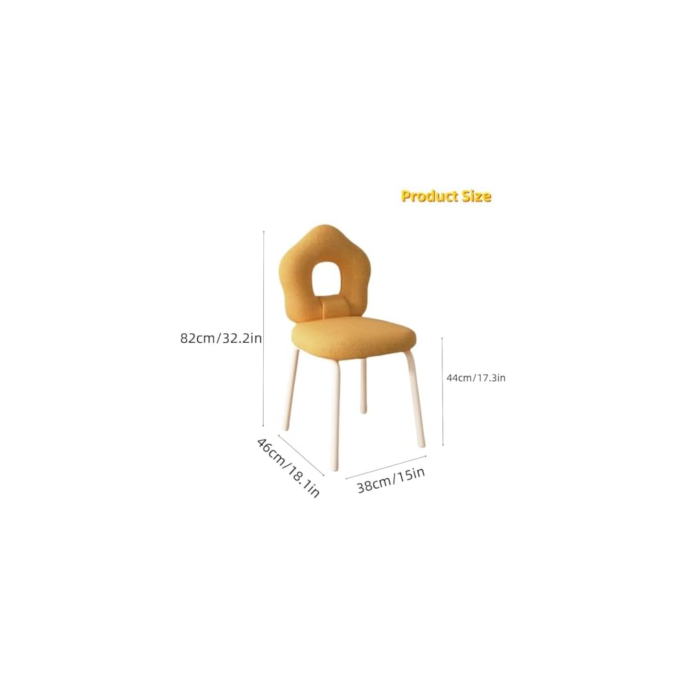 Swivel Vanity Chair with Star Backrest - Stylish Makeup Chair & Ottoman for Living Room/Dressing Room - Space-Saving Rotating Pink Dining Chair