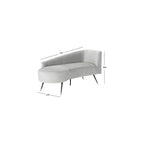 Safavieh Home Evangeline Glam Grey Velvet and Black Parisian Settee Loveseat