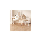 Swivel Vanity Chair with Star Backrest - Stylish Makeup Chair & Ottoman for Living Room/Dressing Room - Space-Saving Rotating Pink Dining Chair