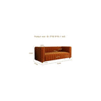 Modern Velvet Loveseat Sofa Couch for Living Room, 82" Comfy Upholstered 3 Seater Sofa Couch with Gold Metal Legs, Luxury Sectional Sofa for Bedroom Office Apartment (Orange, 3 Seater)