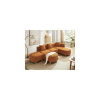 VANOMi 109.84" Modular Sectional Sofa with Pillows, 5-Seater, Boucle Curry