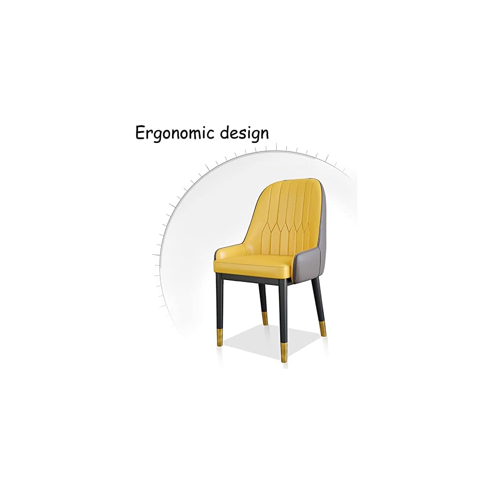 Accent Chair Contemporary Lounge Living Room Chair High Back Comfortable Extra-Thick Seat Pu Leather Sponge Home Office Bedroom Sofa (Yellow)
