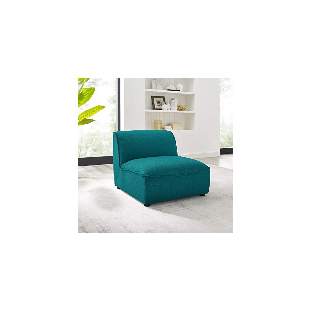 Modway Comprise Fabric Upholstered Sectional, Armchair, Light Gray