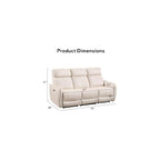 Bonzy Home Recliner Sofa Set, Electric Reclining Couch with USB & Type-C Port, Overstuffed Backrest for Living Room, 3 Seater Sofa (Off White)
