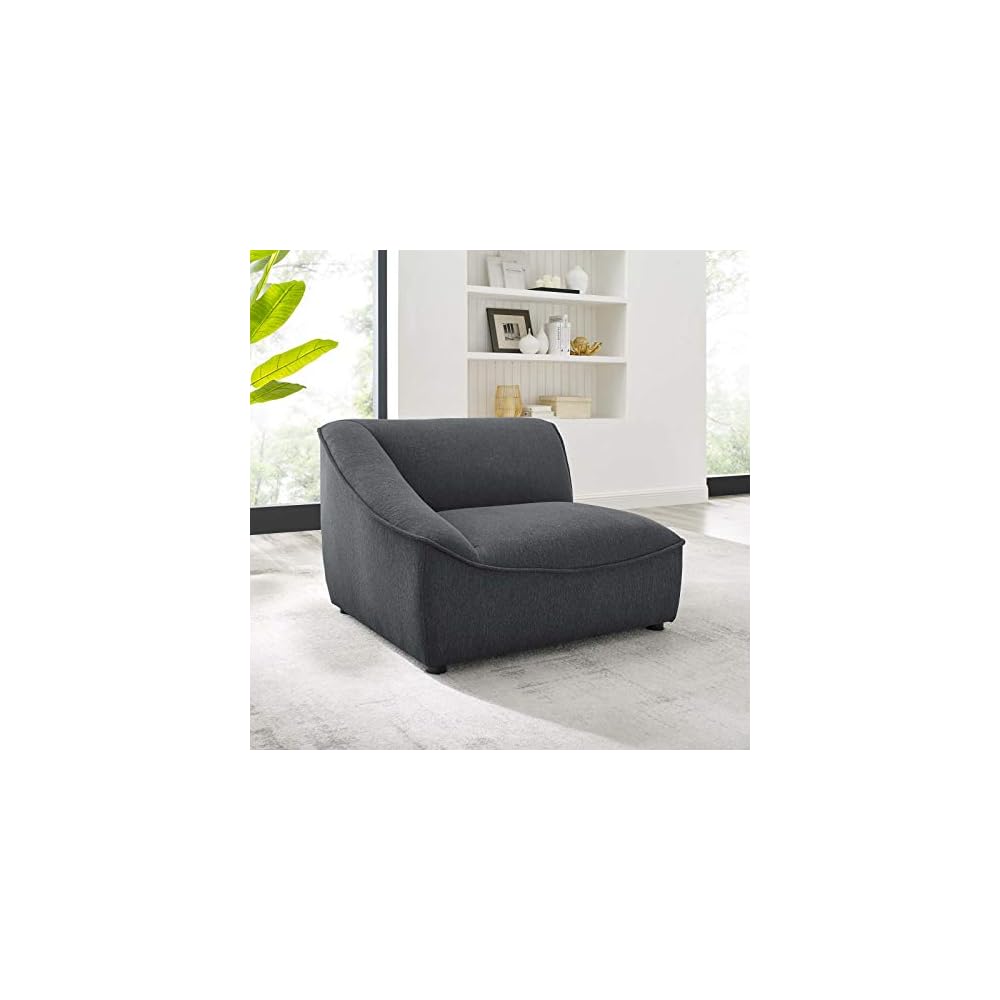 Modway Comprise Fabric Upholstered Sectional, Armchair, Light Gray