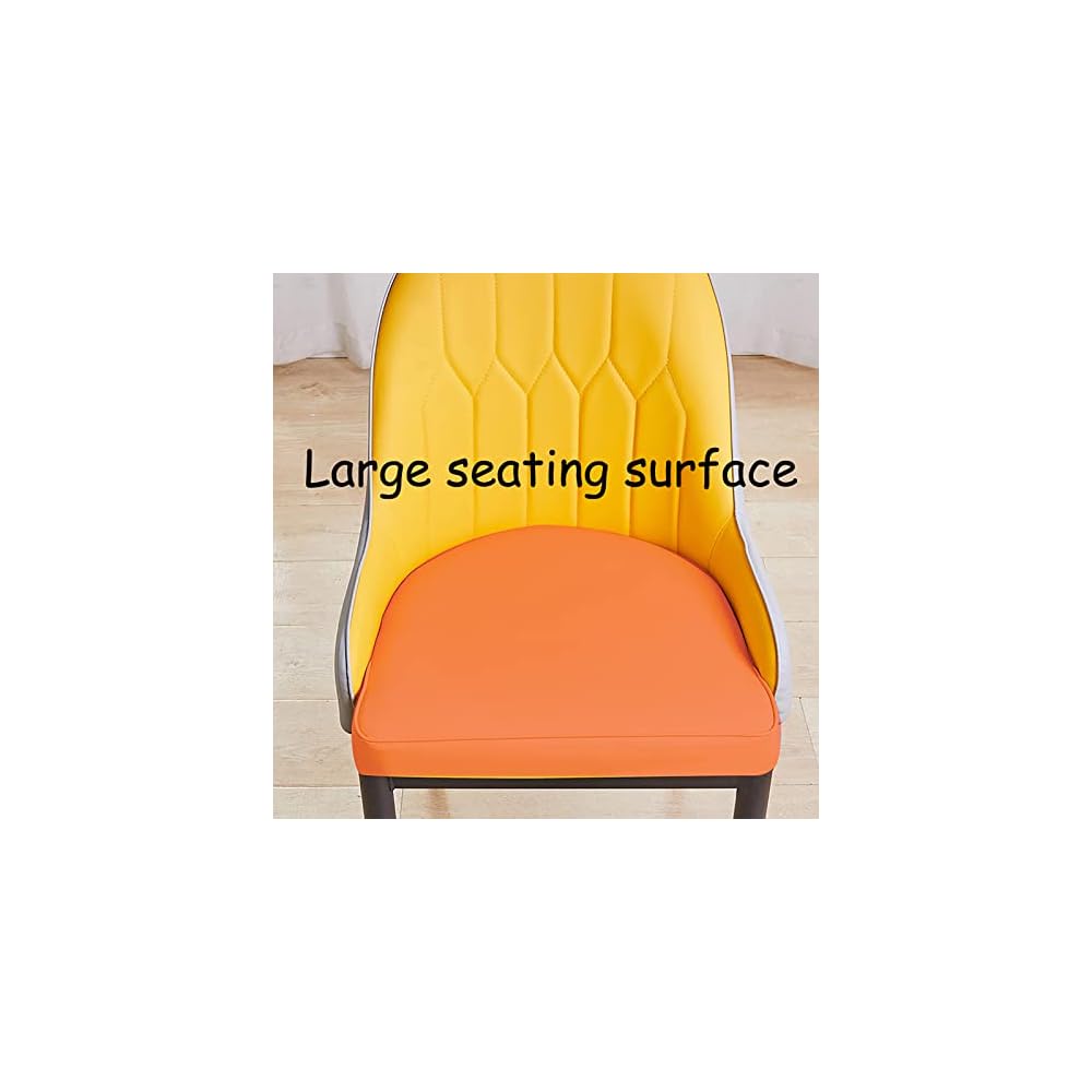 Accent Chair Contemporary Lounge Living Room Chair High Back Comfortable Extra-Thick Seat Pu Leather Sponge Home Office Bedroom Sofa (Yellow)