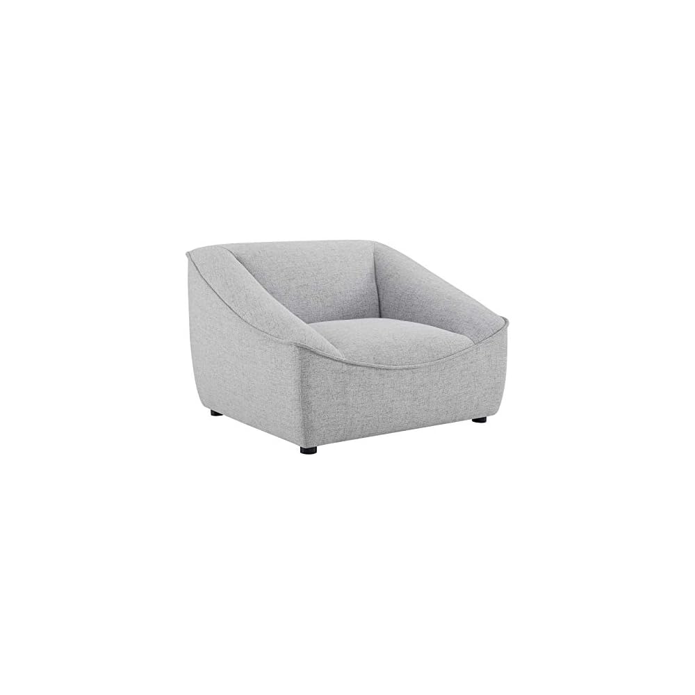 Modway Comprise Fabric Upholstered Sectional, Armchair, Light Gray