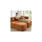 VANOMi 109.84" Modular Sectional Sofa with Pillows, 5-Seater, Boucle Curry