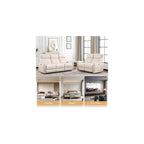 Bonzy Home Recliner Sofa Set, Electric Reclining Couch with USB & Type-C Port, Overstuffed Backrest for Living Room, 3 Seater Sofa (Off White)