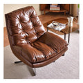 Light Luxury Tufted PU Leather Rotatable Single Sofa Chair