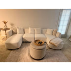 VANOMi 109.84" Modular Sectional Sofa with Pillows, 5-Seater, Boucle Curry