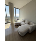 VANOMi 109.84" Modular Sectional Sofa with Pillows, 5-Seater, Boucle Curry