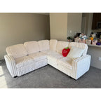 Belffin Corduroy Sleeper Sofa Bed with Storage Chaise Modular Sectional Sofa Couch with Pull Out Bed L Shaped Sectional Couches for Living Room Black Couch